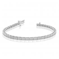 14K White Gold Diamond Channel Bracelet