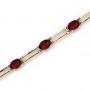 14K Yellow Gold Oval Garnet Bracelet