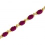 14K Yellow Gold Oval Ruby and Diamond Bracelet