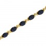 14K Yellow Gold Oval Sapphire and Diamond Bracelet